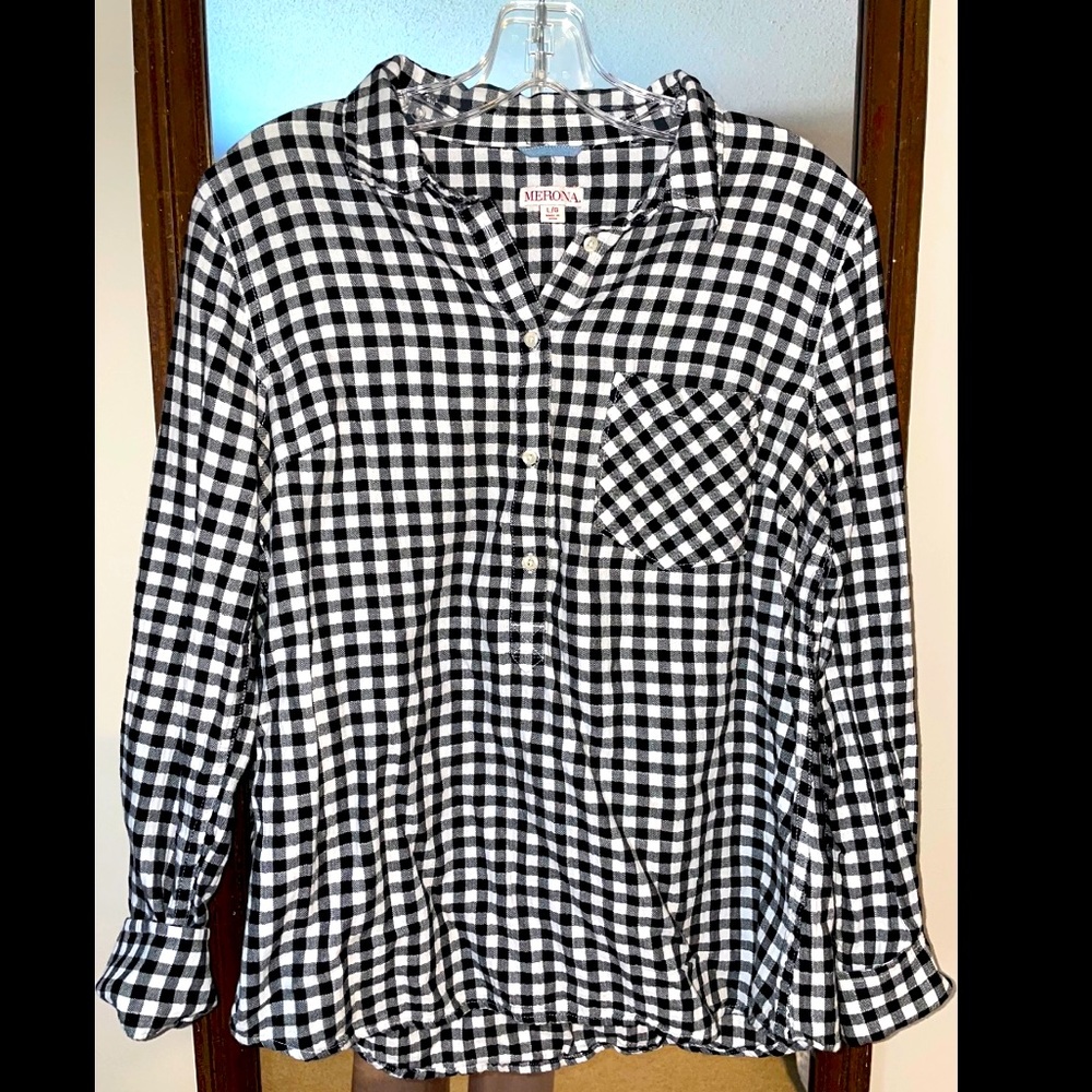 black & white checkered flannel